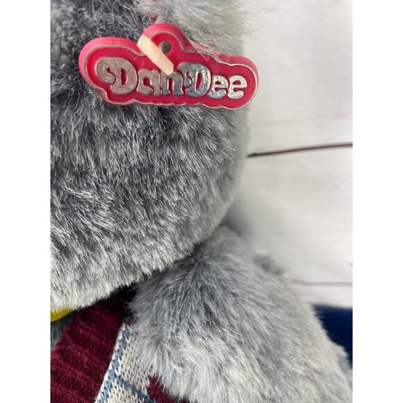Vintage‎ Dandee Jointed Gray Teddy Bear With Argyle Sweater Vest - Picture 6 of 8